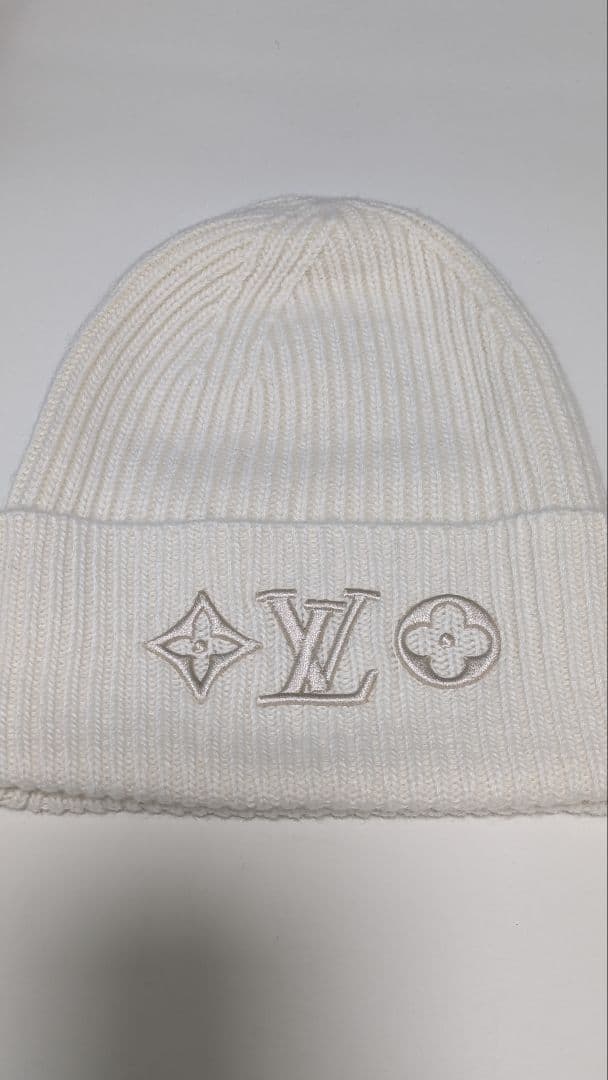 ルイヴィトン ニット帽 ホワイト