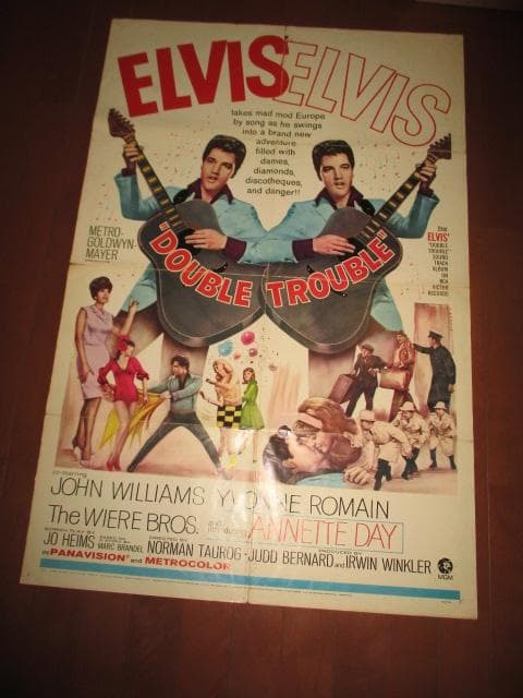 ELVIS PRESLEY DOUBLE TROUBLE RARE!!ポスター
