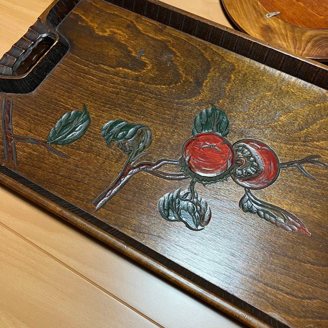 烏城彫　盆　鏡　5点セット