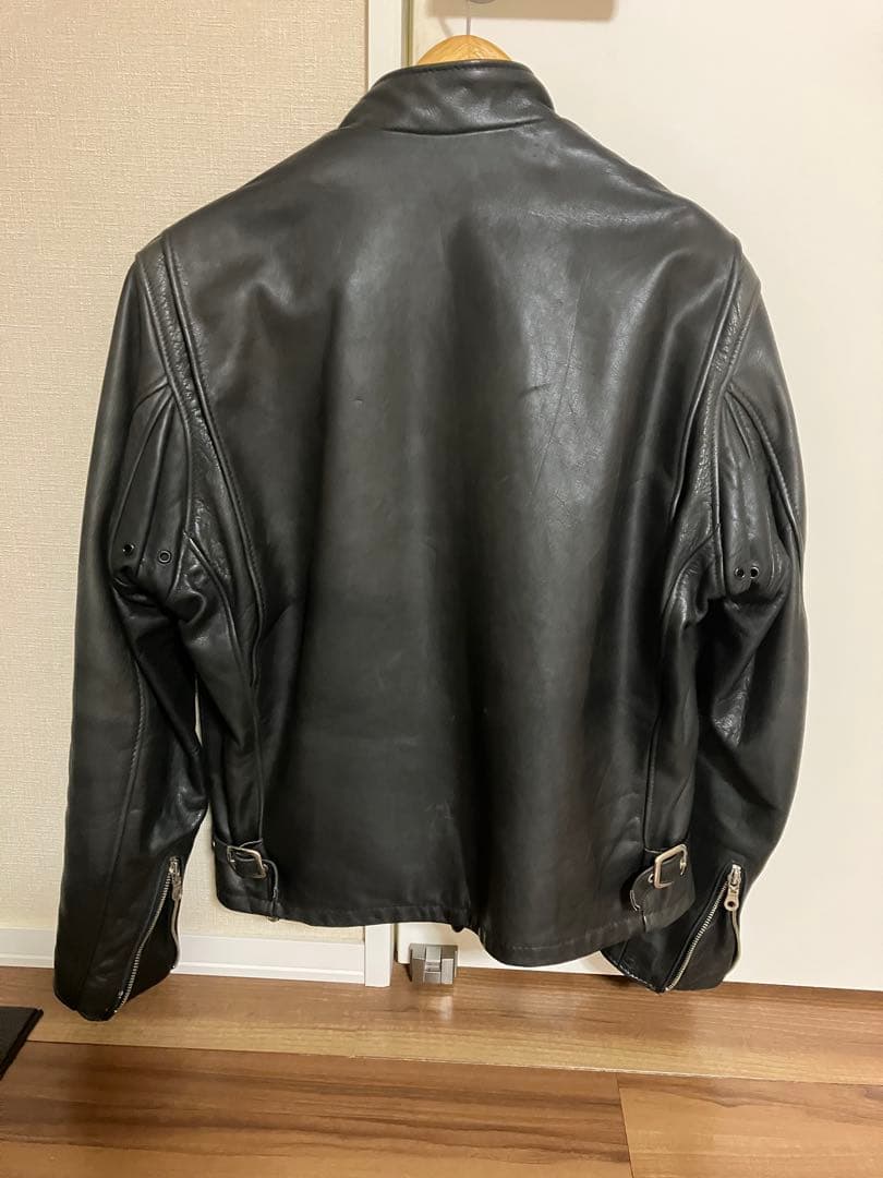 Schottシングルライダース 黒レザー