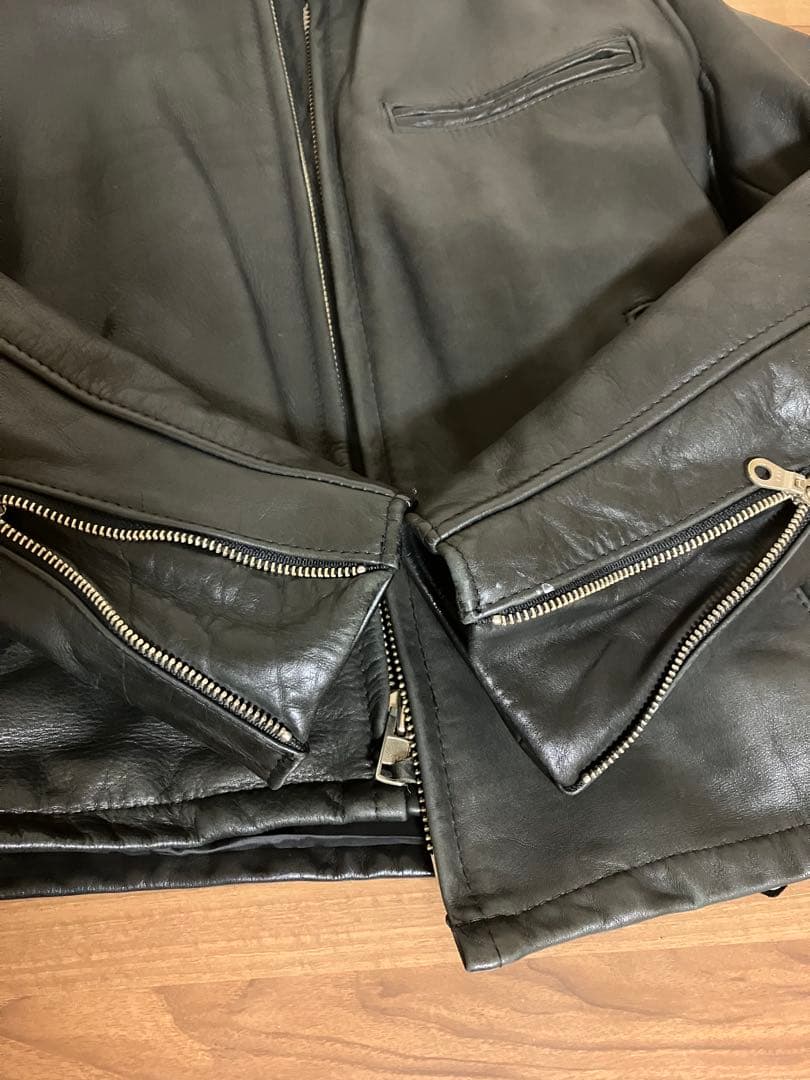 Schottシングルライダース 黒レザー