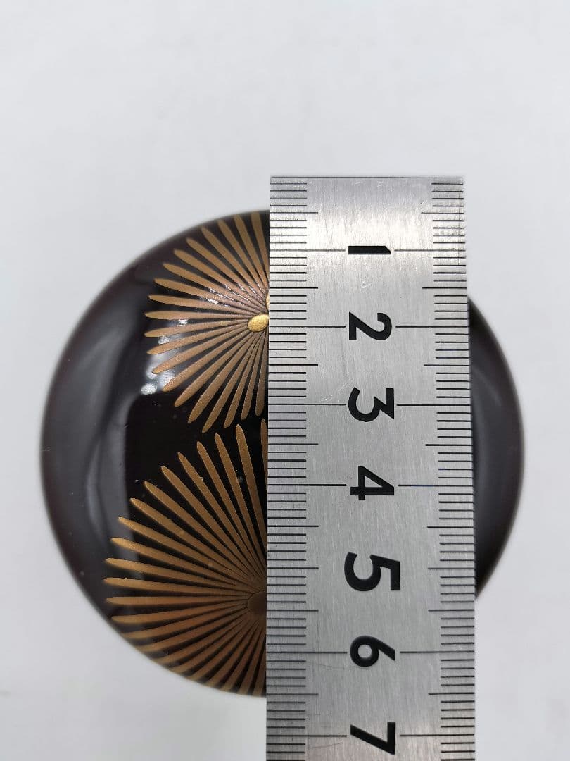 c646 大棗 唐松蒔絵 溜塗 山中 川上浩峰 木箱 茶道具 古物