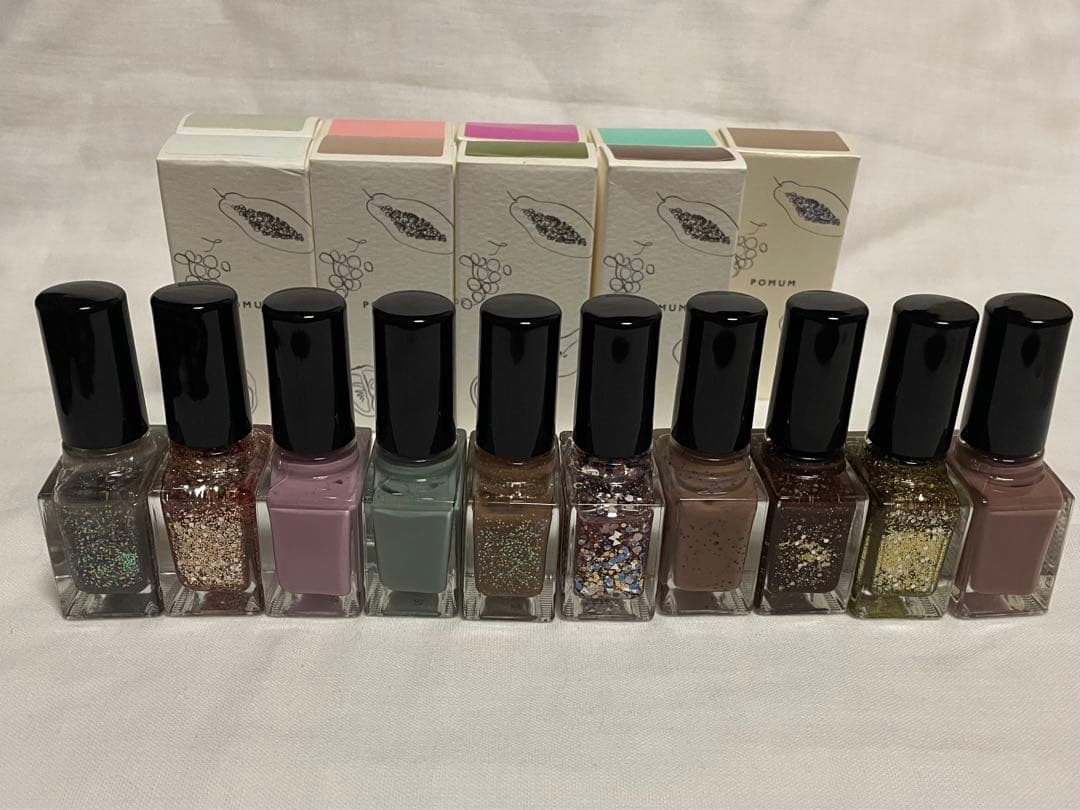 POMUM ポームムネイル ネイルポリッシュ10本セット ラメ トッパー系多め