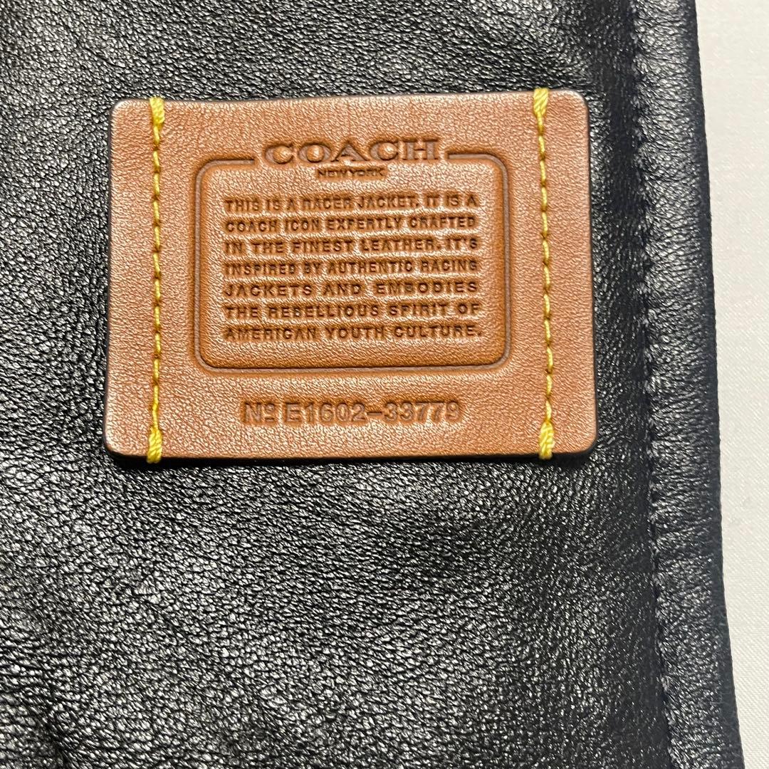 極美品　　コーチ　レザージャケット　　シングル　羊革　L　大きいサイズ　黒