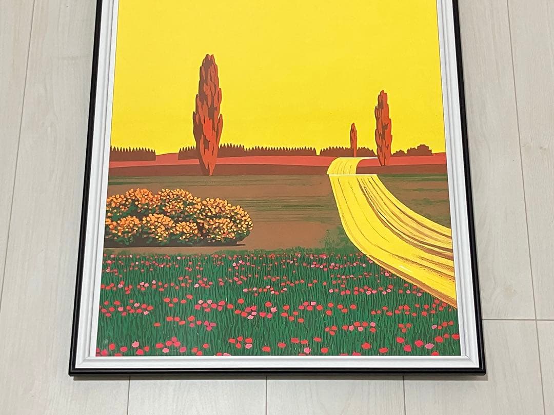 【額縁付き】 永井博（Hiroshi Nagai） A2ポスター 黄色