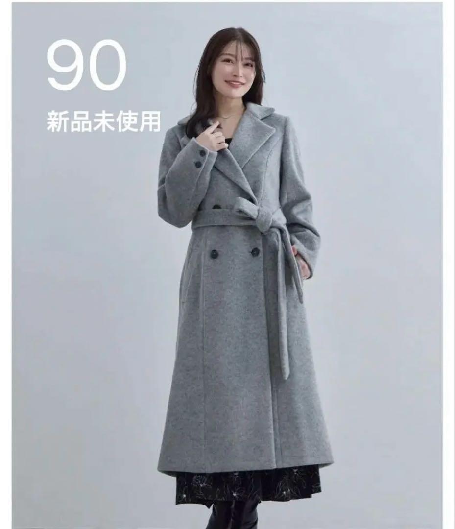 overE 完売品 2025AW ライトグレー チェスターコート 90