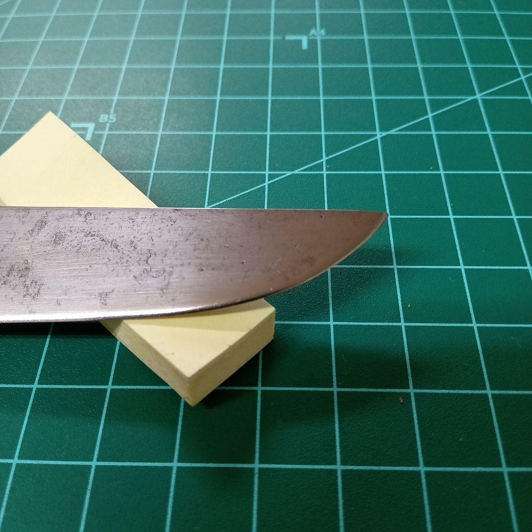 【ナイフ加工用玉鋼/合法サイズ】無銘脇差・短刀/錆身日本刀切先部分残欠