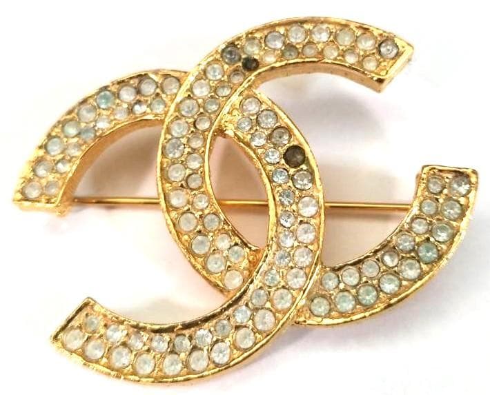 CHANEL ココマーク ラインストーン ヴィンテージ ブローチ