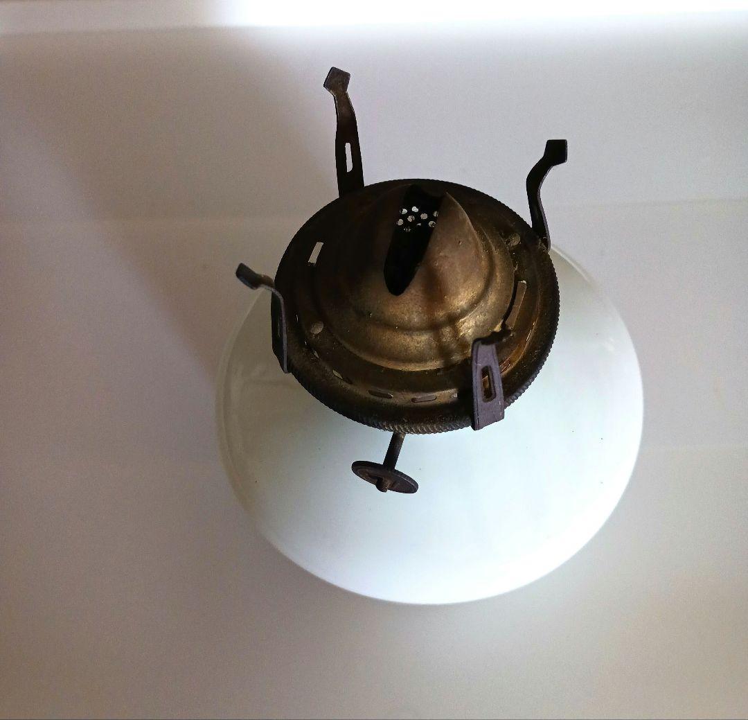 アンティーク吊りオイルランプ　　　　ミルクガラス