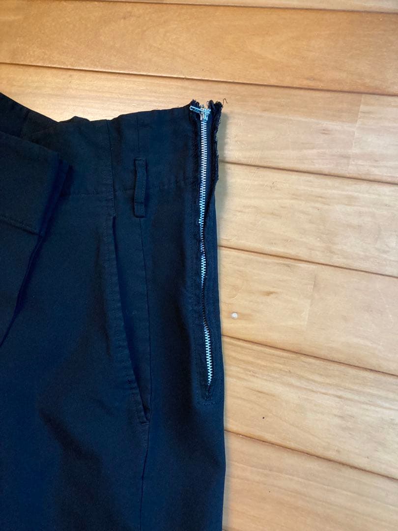 黒いキュロット ベルト付き サイドポケット