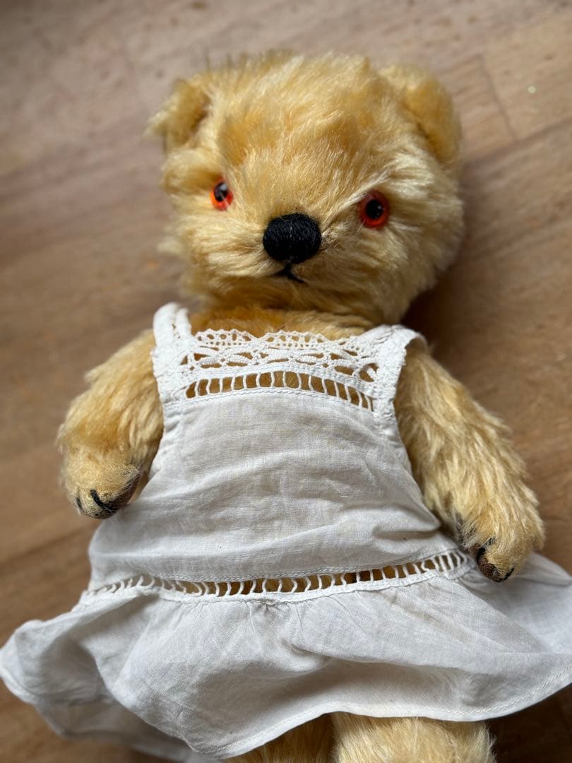 チャドバレー　アンティークテディベア アンティークドレス付き