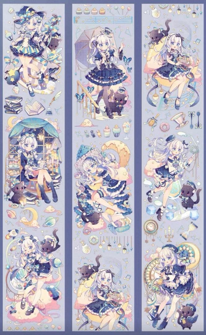 虹光 半猫猫 7.3cm×10m 海外マスキングテープ　海外マステ　人物