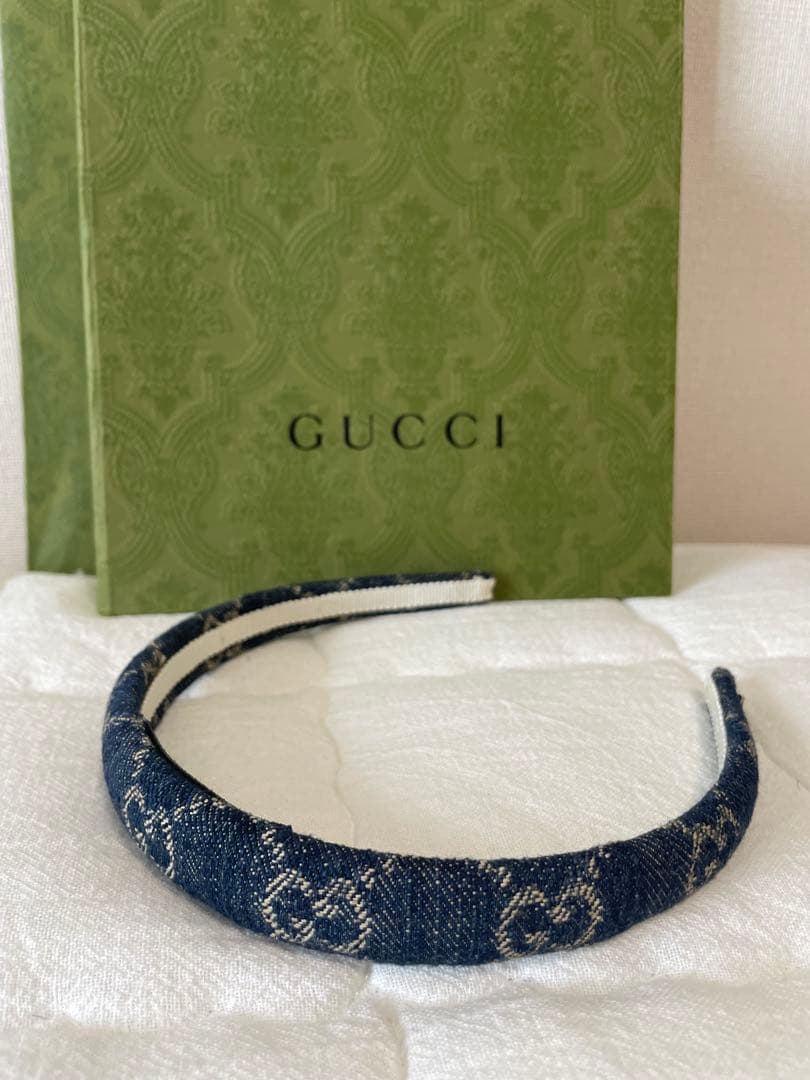 GUCCI グッチ デニムカチューシャ インディゴブルー（ほぼ未使用）
