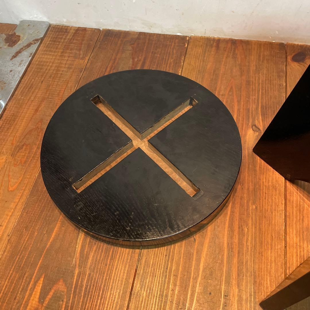 木製　漆塗り　茶道具　円椅子　スツール　立礼用椅子　点茶盤　組立て式　丈夫な作り