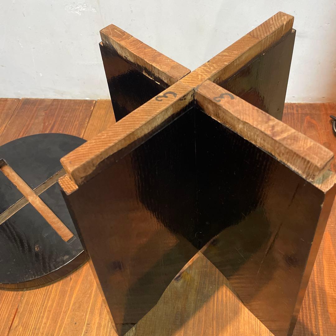 木製　漆塗り　茶道具　円椅子　スツール　立礼用椅子　点茶盤　組立て式　丈夫な作り