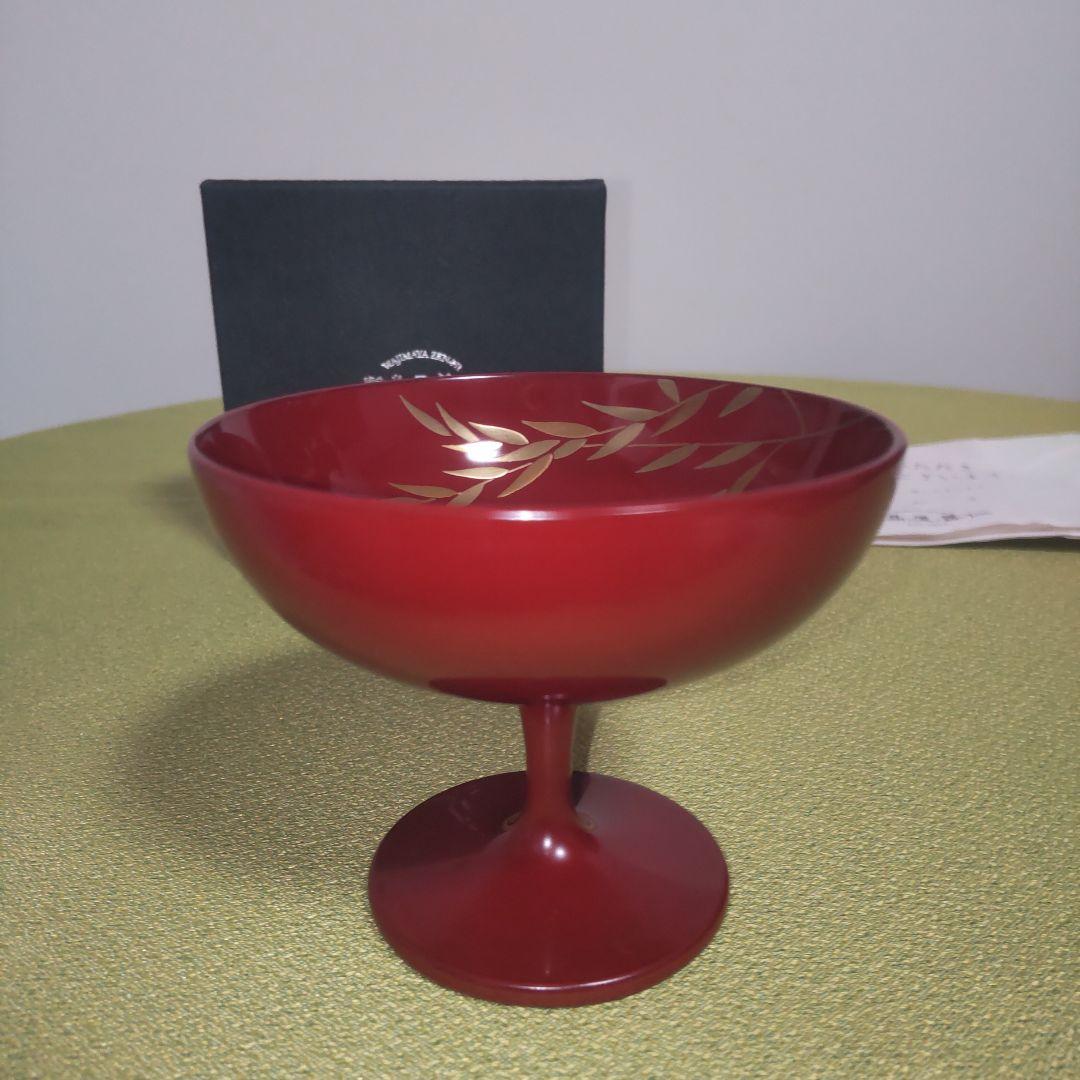 輪島塗 善仁 桜 ミズメザクラ 馬上杯 ワインカップ カップ 金彩 箱付 蒔絵