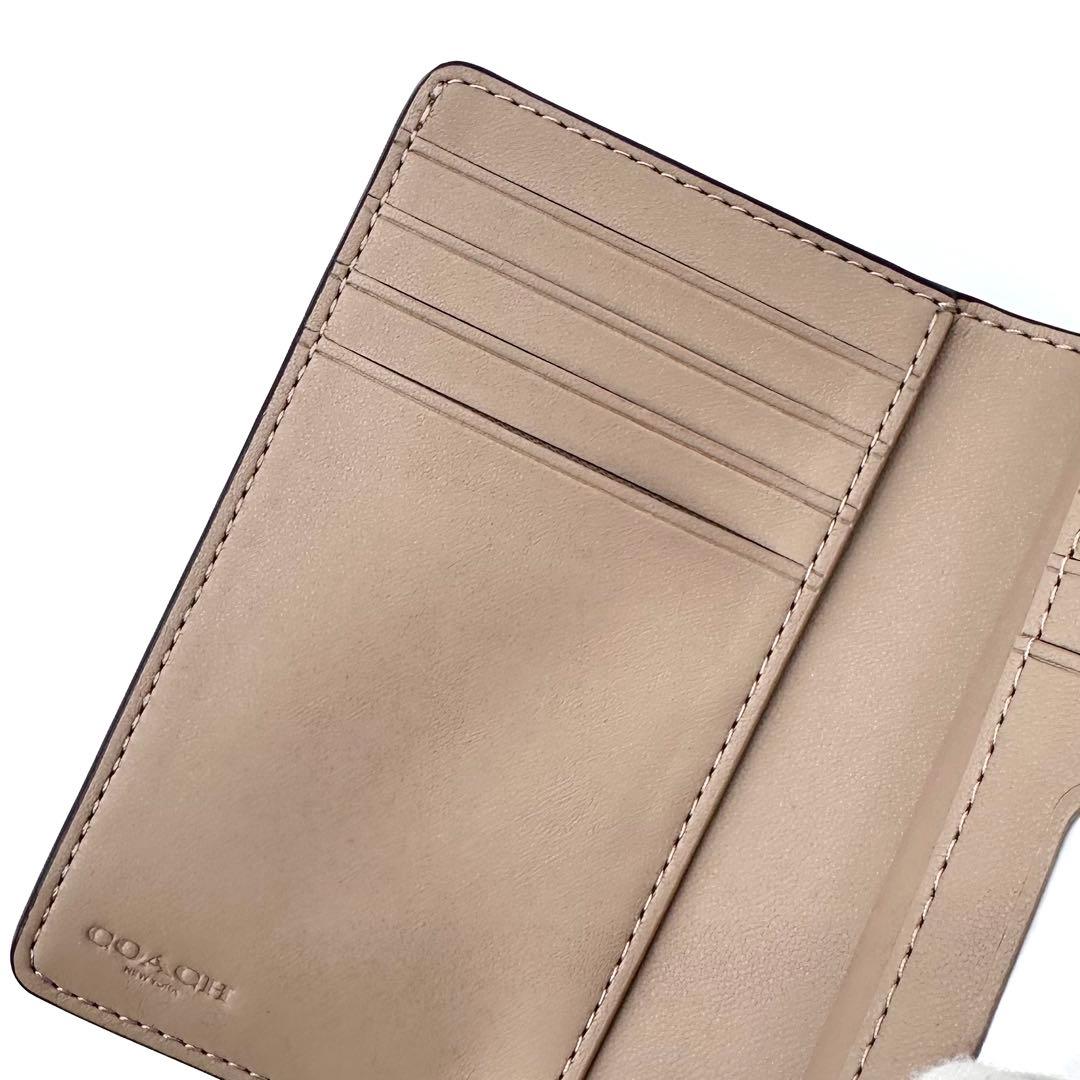 未使用✨COACH コーチ シグネチャー ２つ折り財布 レザー サンド/トープ