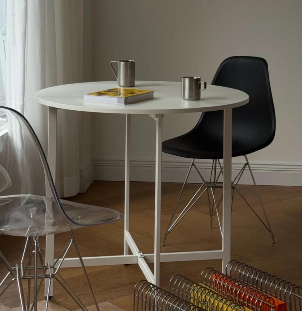 【新品キズ有】ラウンド 折り畳みテーブル【ART OF BLACK】