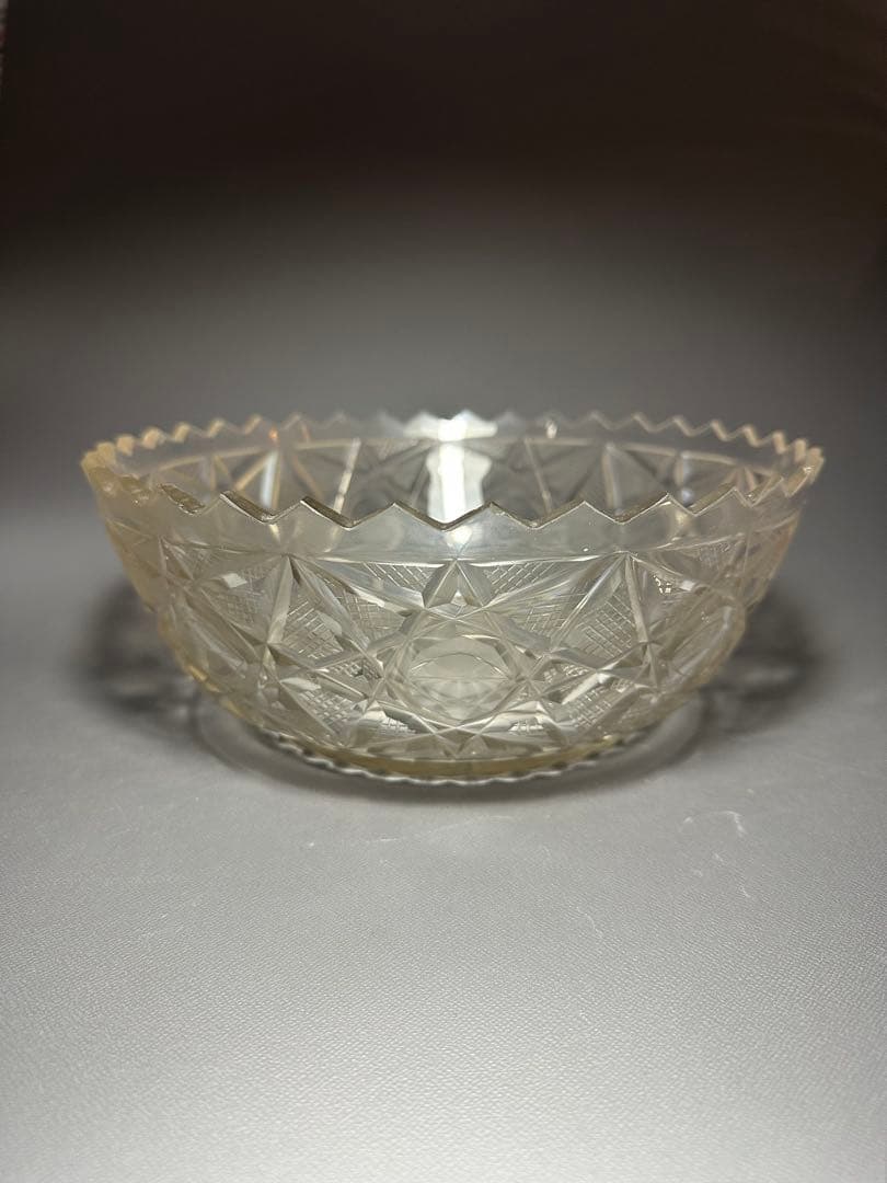 江戸ガラス　切子　鉢　江戸時代後期　合わせ箱　検索:薩摩切子　キリコ　ギヤマン