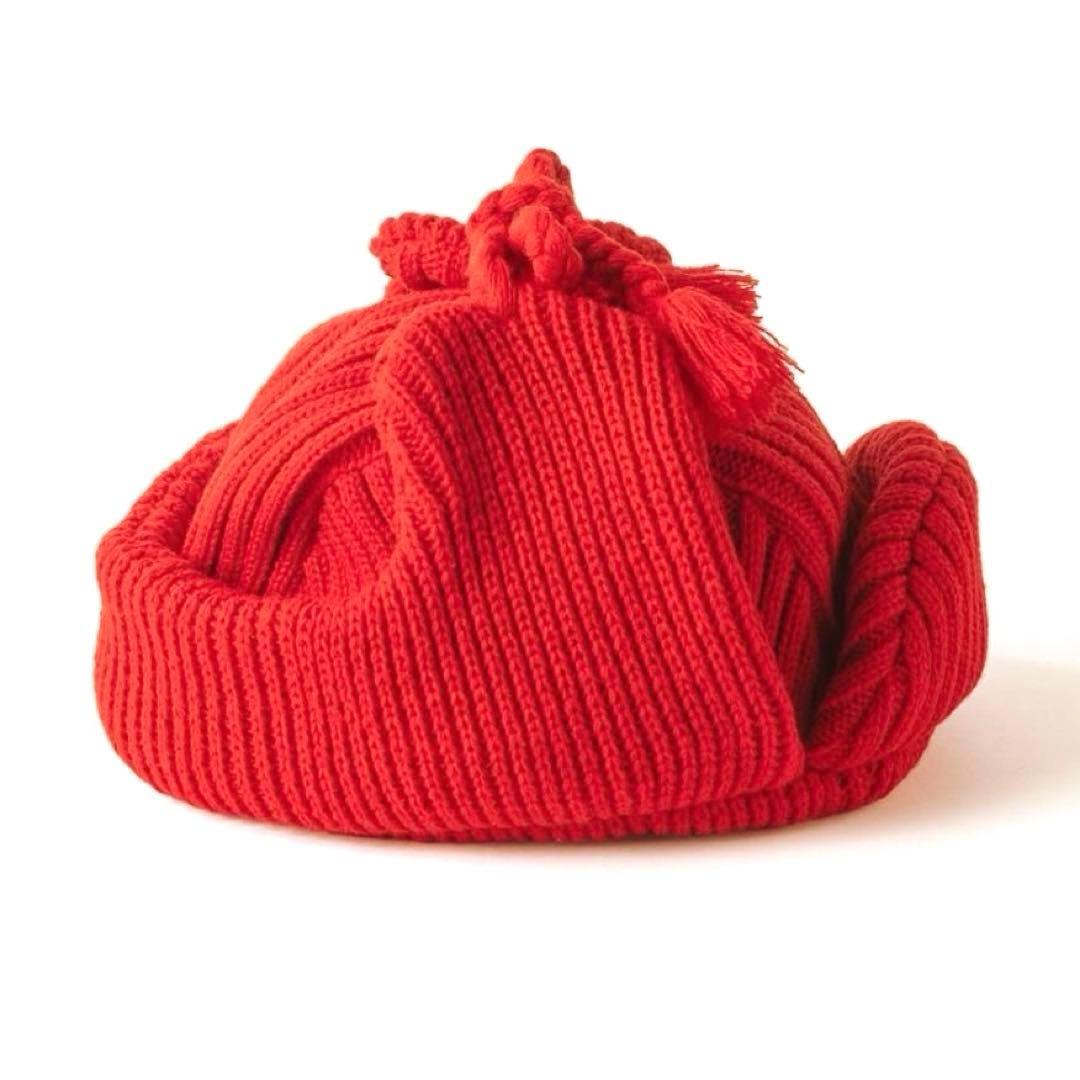 極美品✨TIGHTBOOTH タイトブース ボンバービーニー ニット帽 レッド