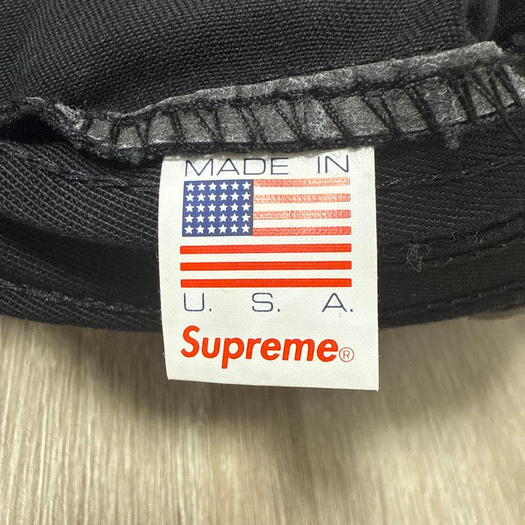 Supreme／WashedChinoTwillCampCap ブラック