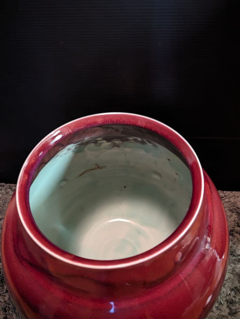 時代物花瓶、壺辰砂中国壺