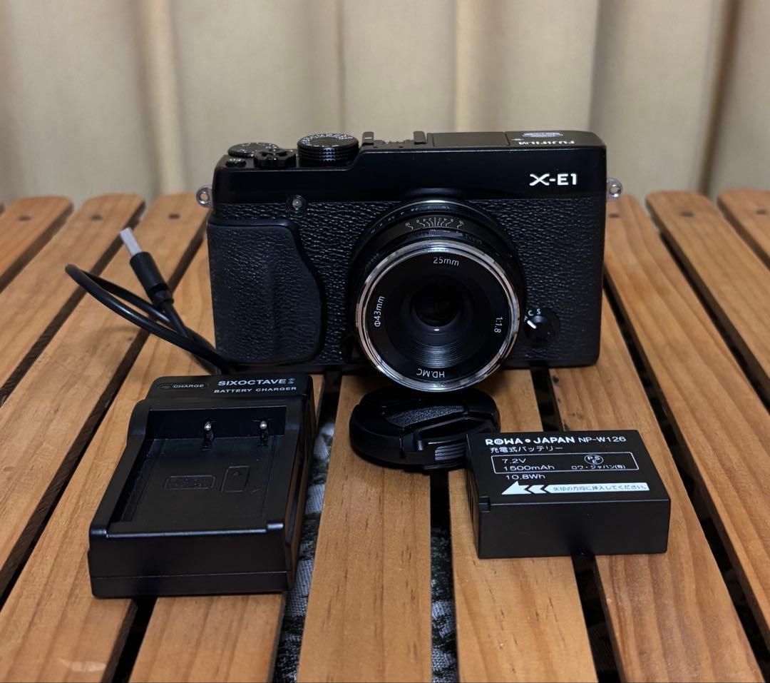 Fujifilm X-E1 pergear25mmf1.8レンズ付き