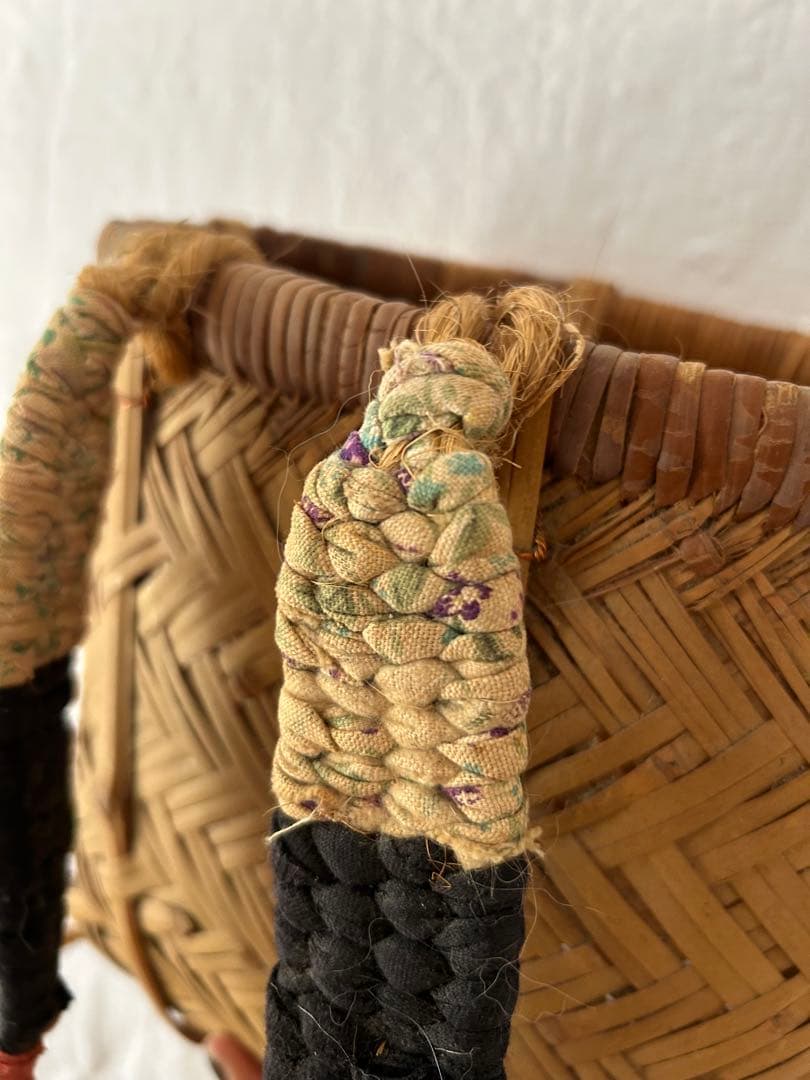 背負竹かご　竹籠 昭和アンティーク籠　しょいかご バッグ 古道具　古民具　レトロ