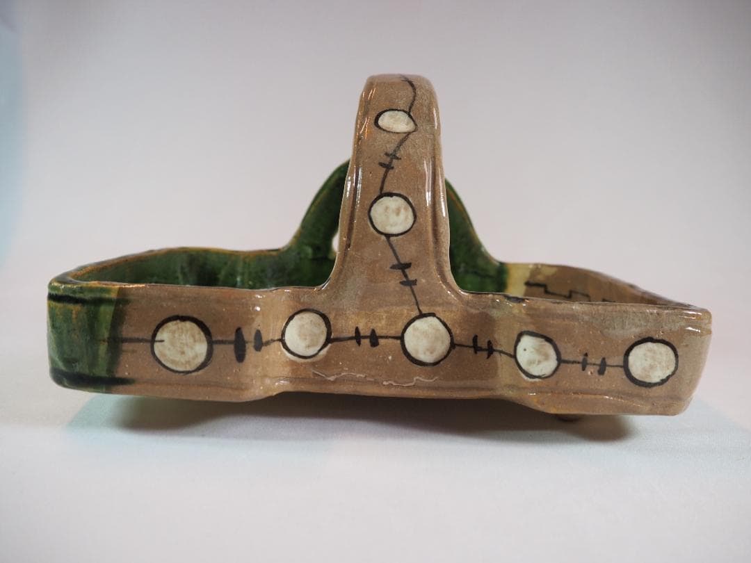 加藤十右衛門造『赤織部手鉢』（共箱）