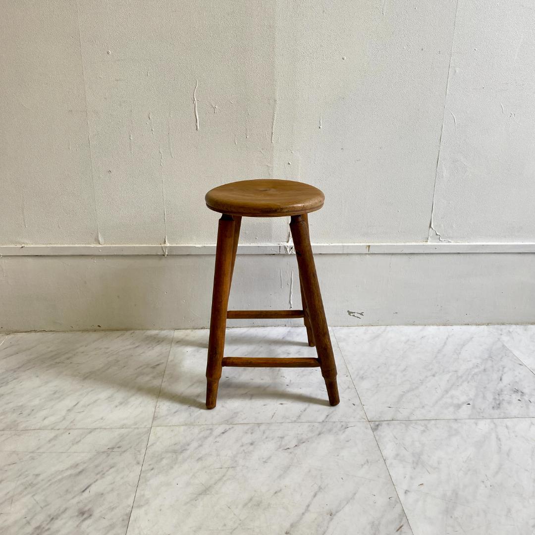 レトロなスツール 丸椅子 丸スツール 木製