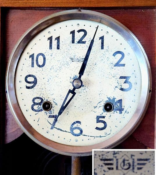 〈珍品・完動美品〉帝国時計工業重工舎　底面楕円ガラスゼンマイ振り子時計　古時計