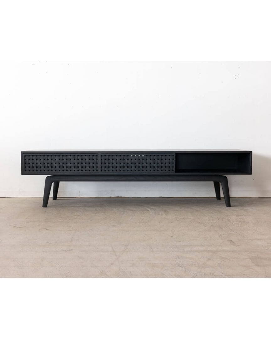 ELEGANCE テレビボード 1745 ホワイトアッシュ材 / Black