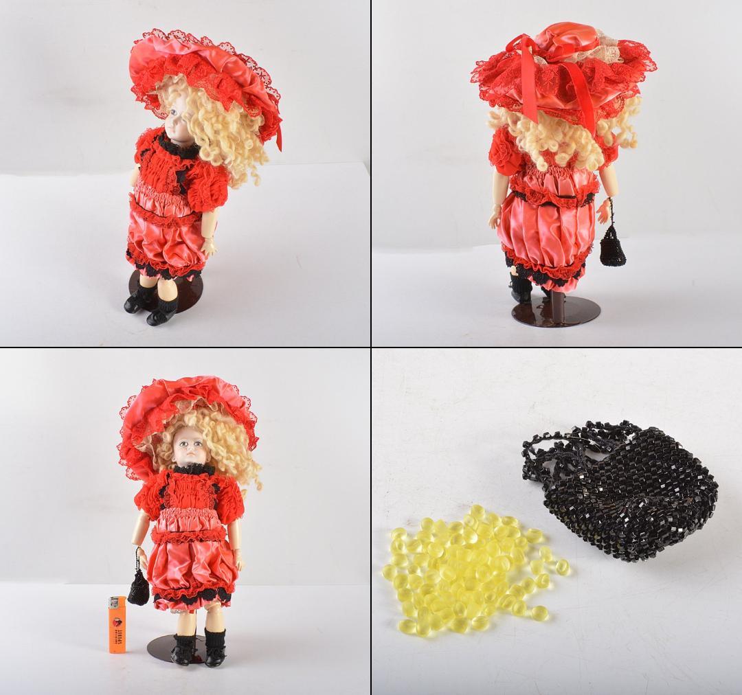 西洋人形　アンティーク　ビスクドール　飾り台付　台湾製　C　R5239C