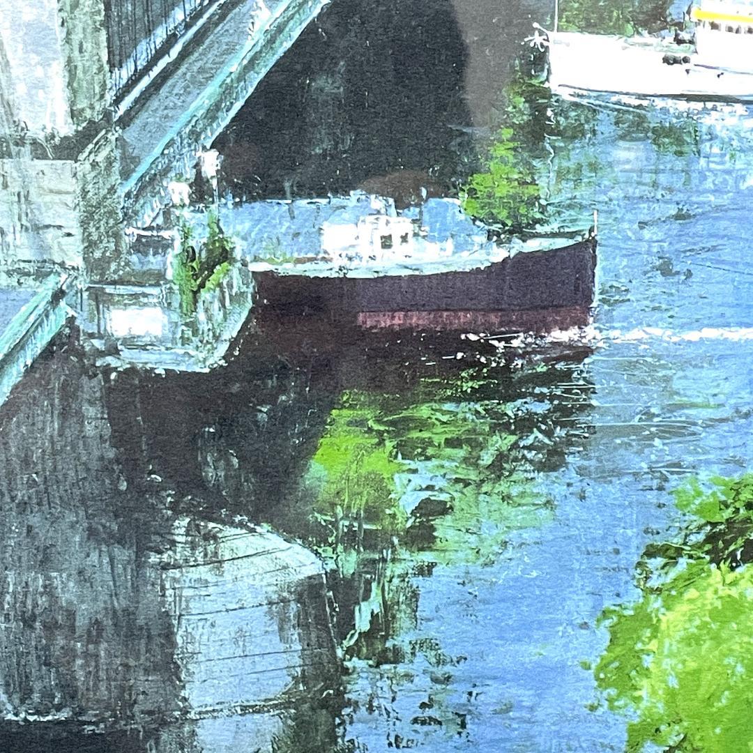 真作保証 小田切 訓『ドナウの橋』大判 リトグラフ 直筆サイン入り E.A.