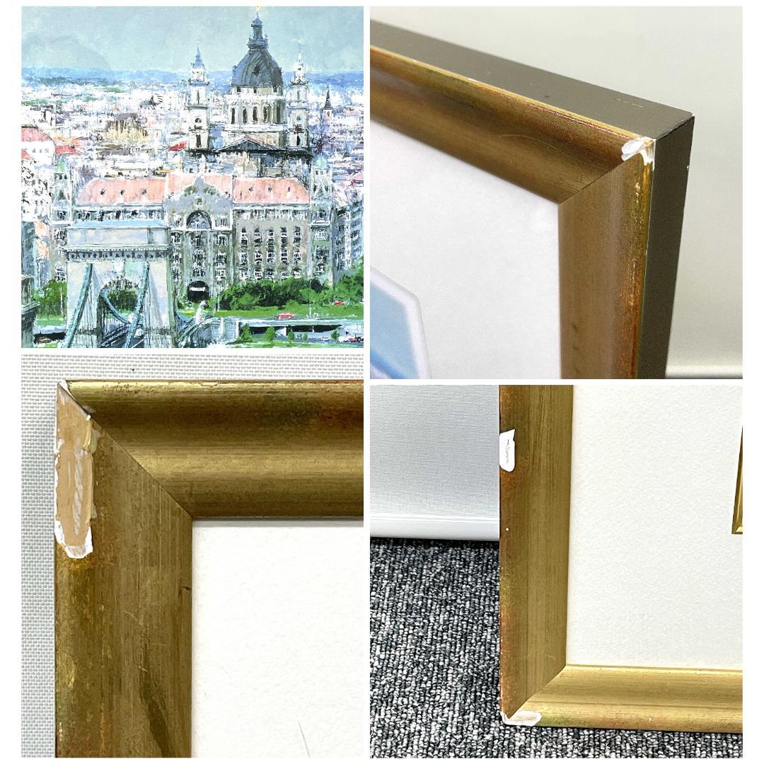 真作保証 小田切 訓『ドナウの橋』大判 リトグラフ 直筆サイン入り E.A.