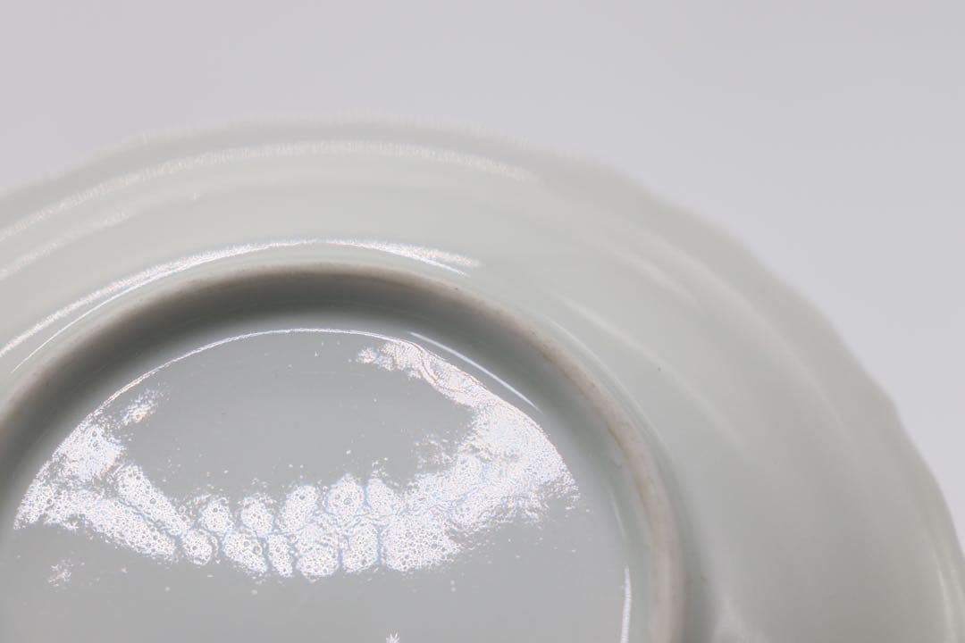 中国　清時代　徳化白磁陽刻紋花口小皿2点　送料込み0125