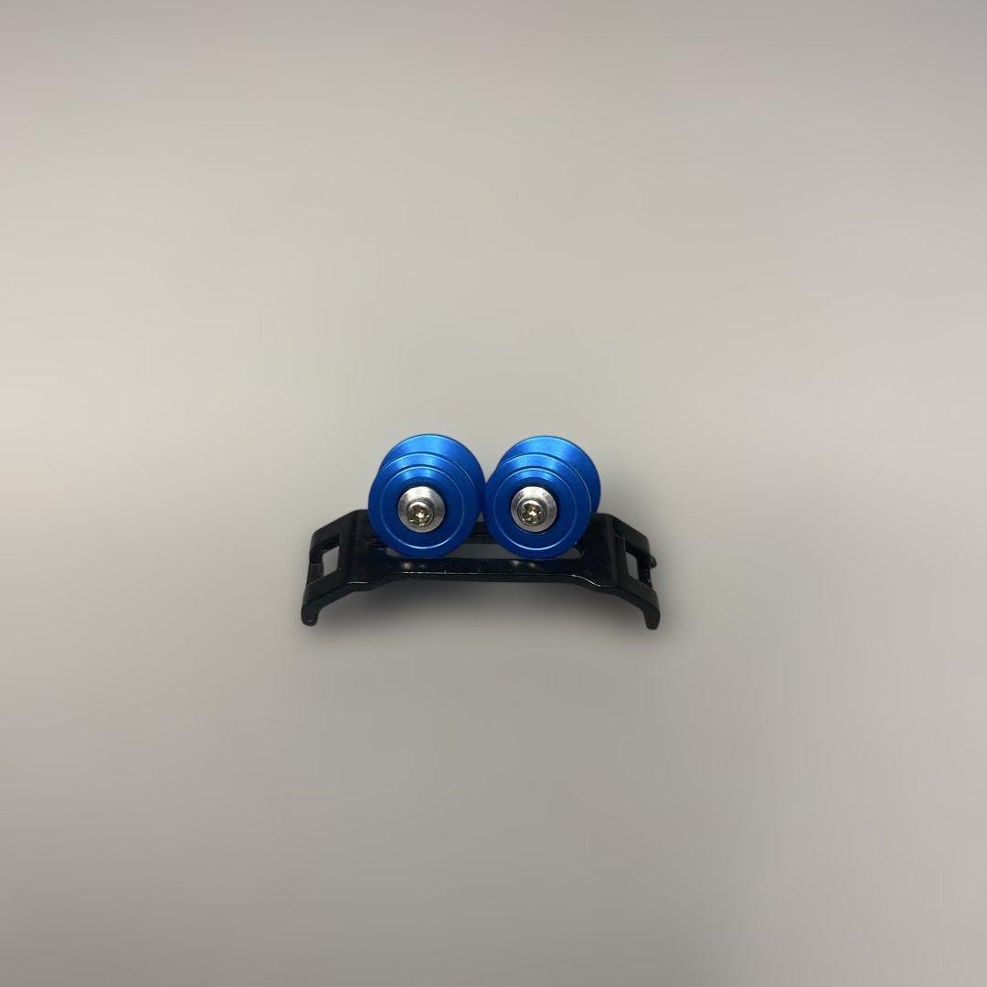 【ミニ四駆】軽量2段アルミローラー（13-12㎜）ブルー