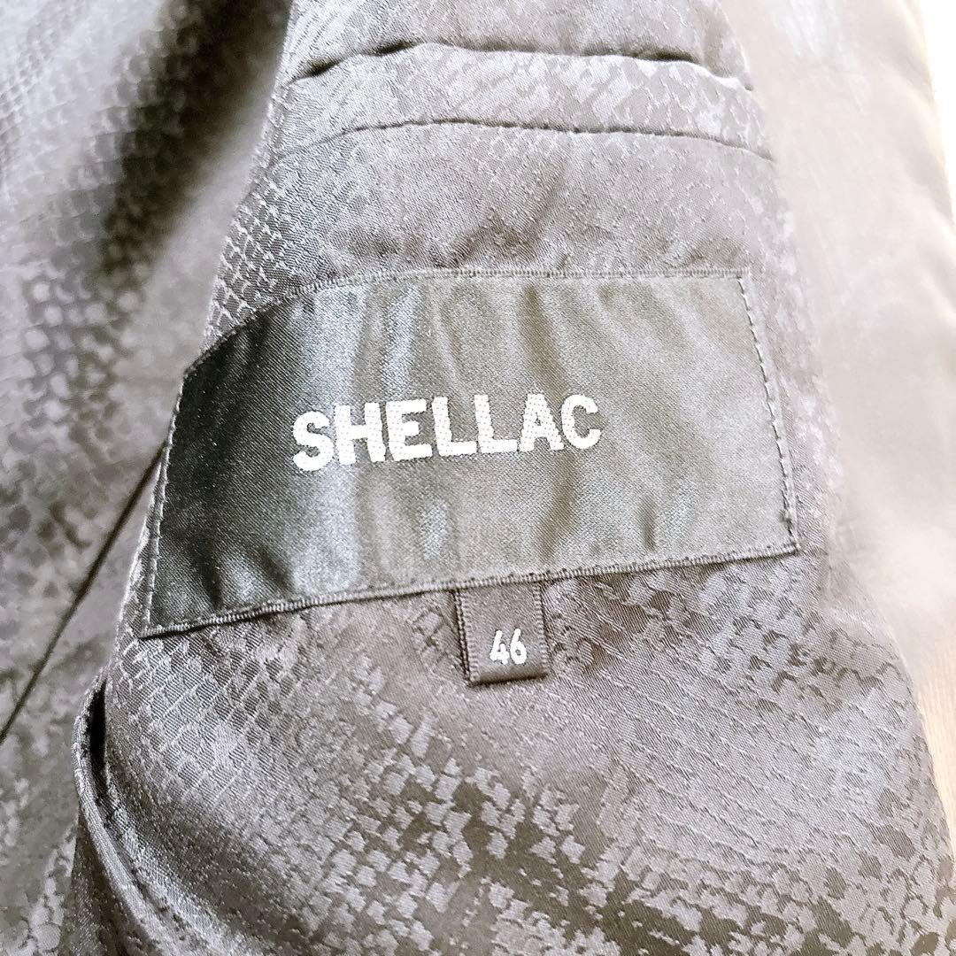 美品 SHELLAC シングル ライダース レザージャケット 黒 ブラック 46