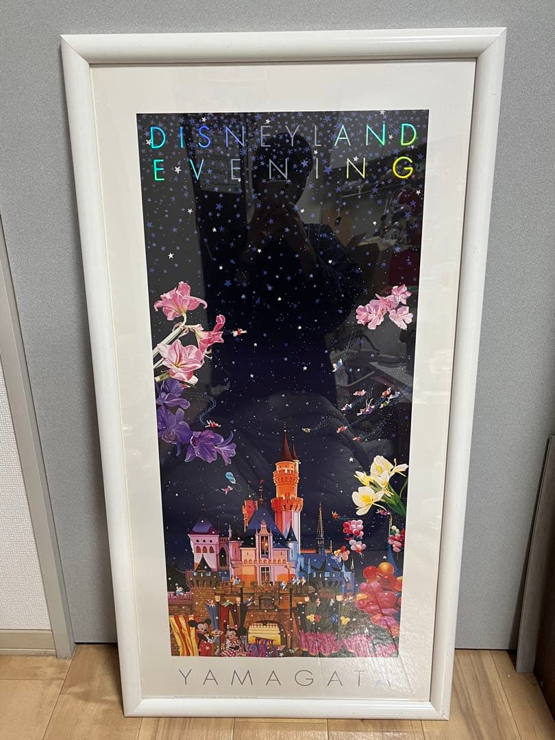 【特大】ヒロ・ヤマガタ　DISNEY LAND EVENIG ポスター　額傷有
