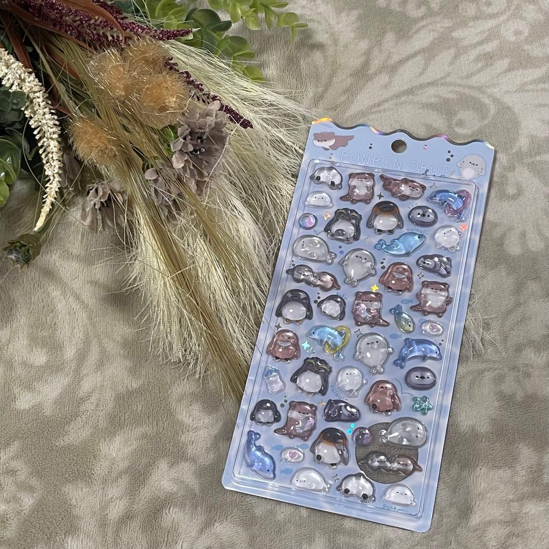 水族館限定　クーリア正規品　ボンボンドロップシール　４枚セット