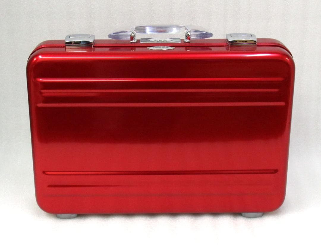 ゼロハリバートン アタッシュケース レッド系色 クリアハンドル 展示未使用品