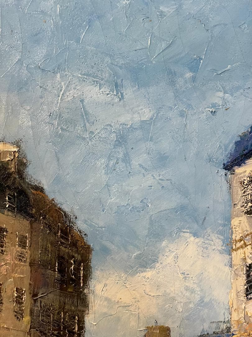 「真作」浅田薫「パリ」風景画　油彩画　額装　サイン有り　F10号