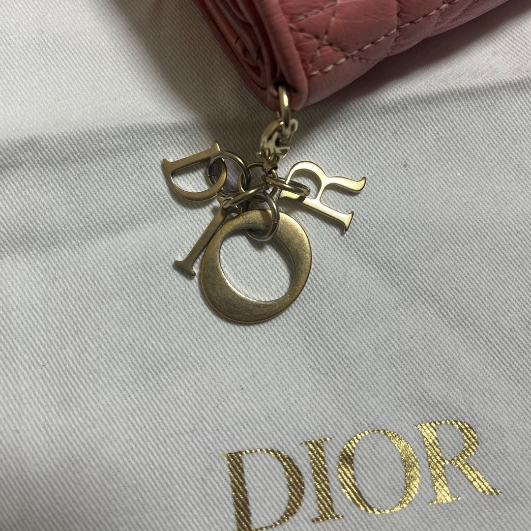 【1/3限定値下げ】即購入◎Dior ピンク キルティング 三つ折り財布