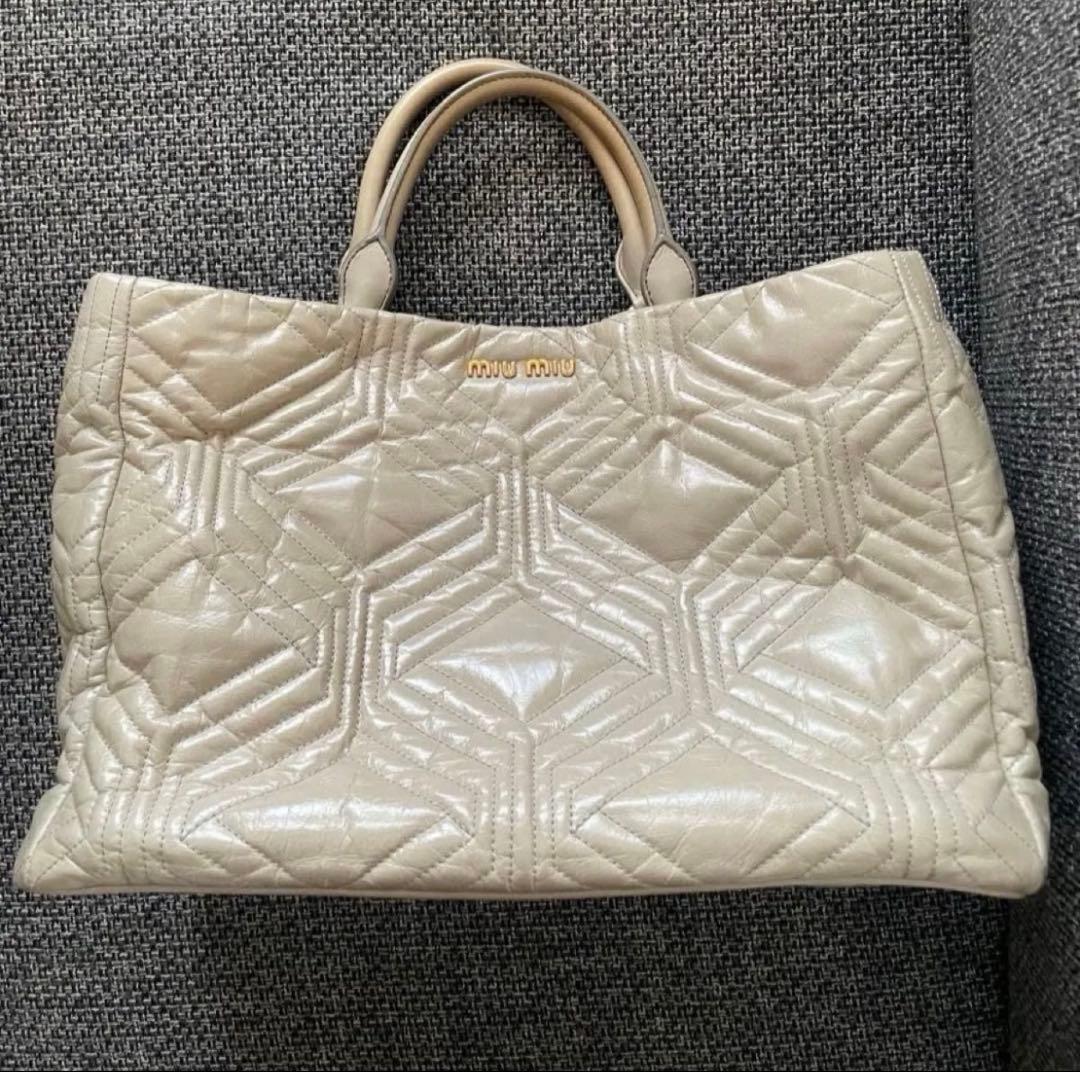 miumiu トートバッグ 2way ベージュ