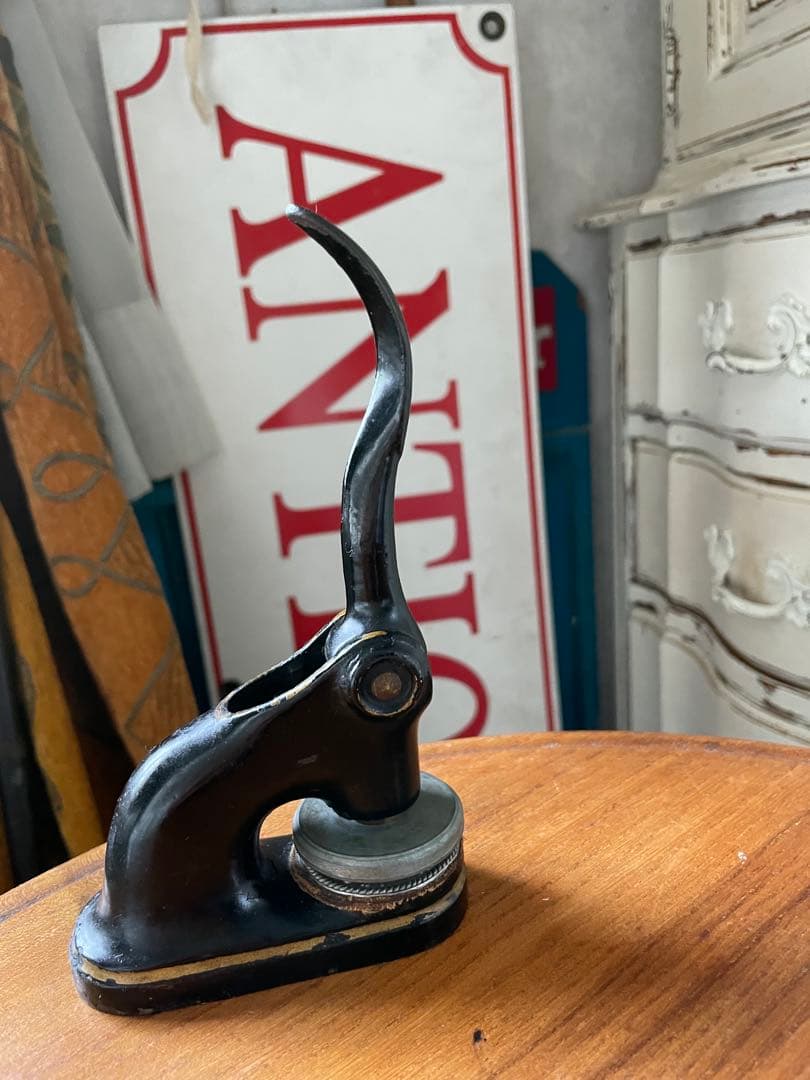 アンティーク　エンボッサー　公印　メタル　スタンプ　シール　プレス　アメリカ