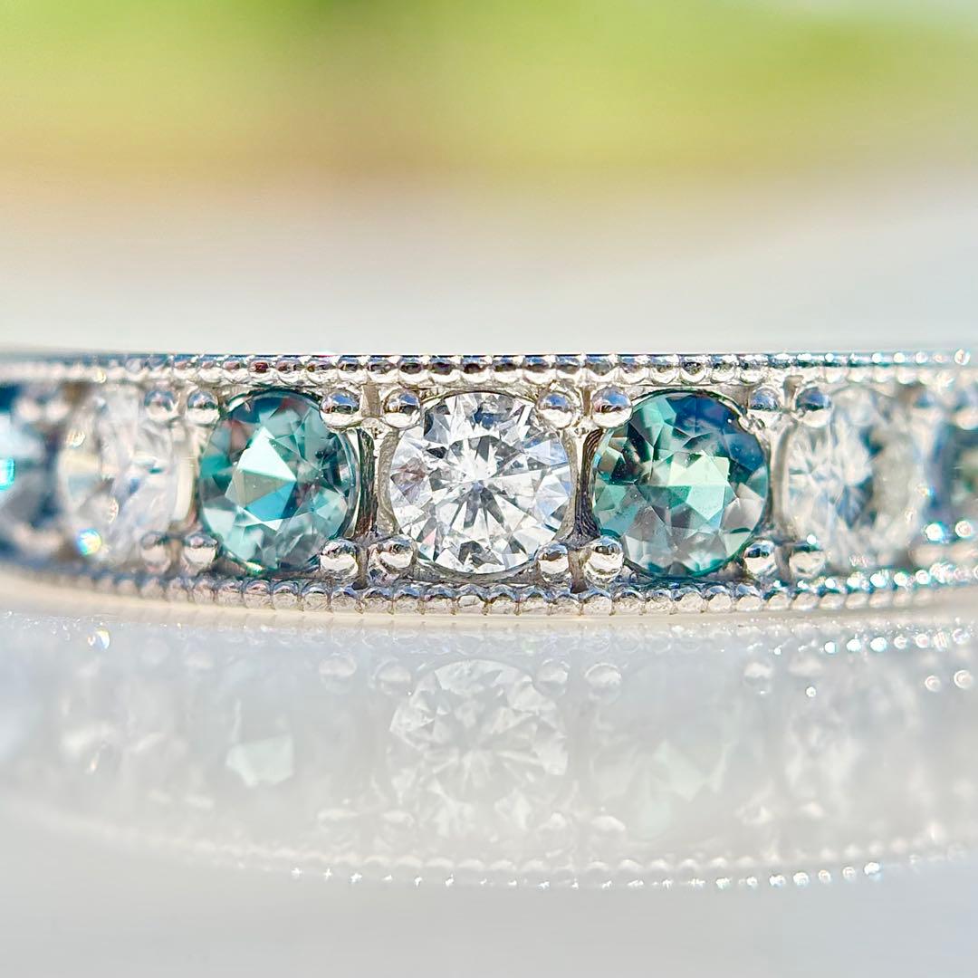 Pt900 アレキサンドライト ダイヤ 計0.76ctリング