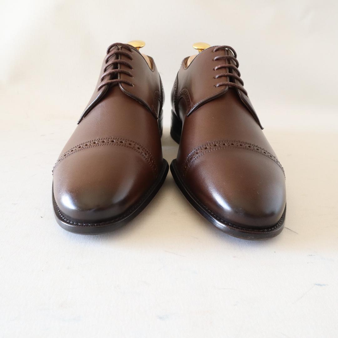 【未使用】BALLY パンチドキャップトゥ レザーシューズ EU6 茶 革靴