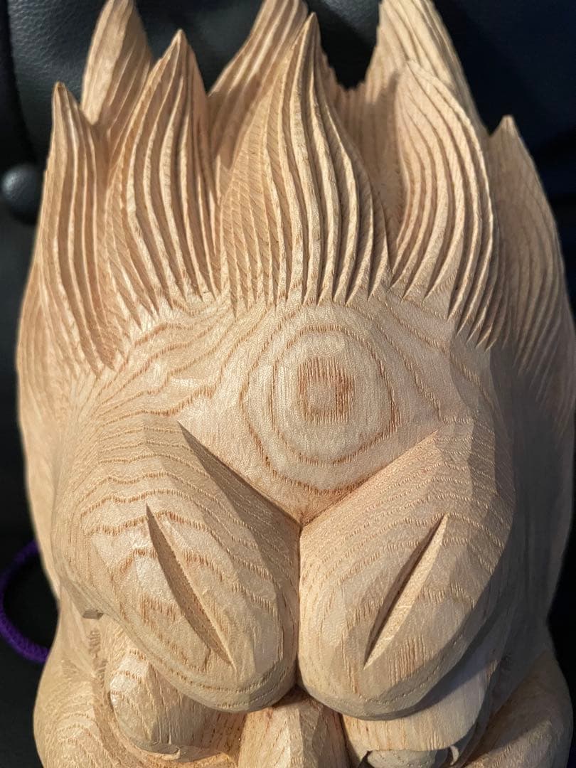 伐折羅大将　手彫り　とても立派な木彫りのお面　名入り