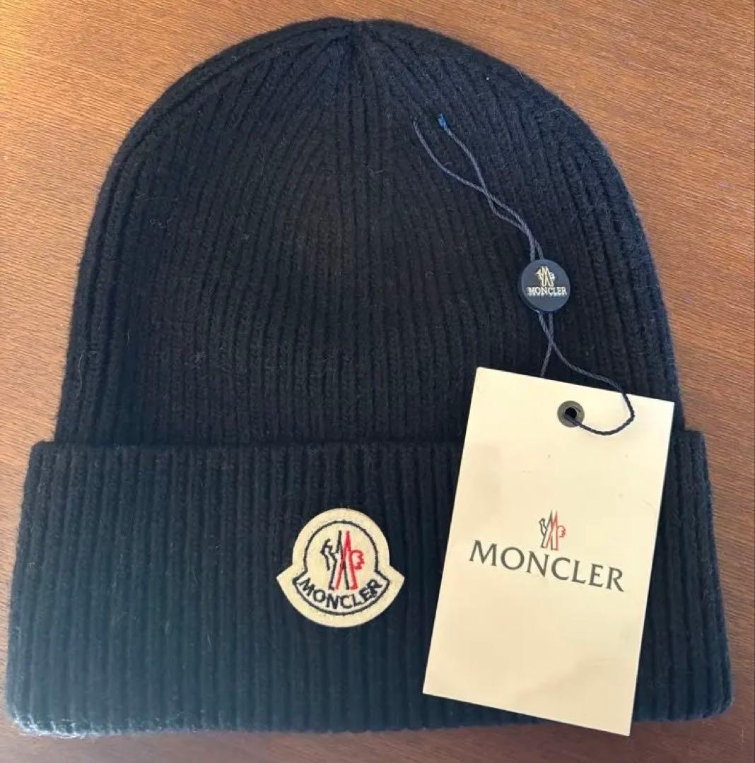 モンクレール　MONCLER ニット帽　ビーニー　黒
