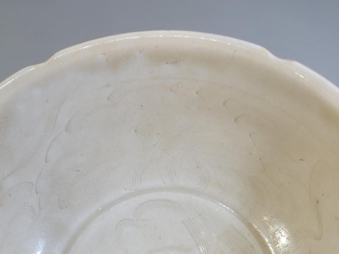 古美術 中国 白磁 碗 　劃花　輪花 小鉢